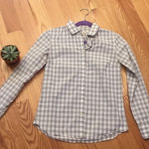 J. Crew Gray Gingham Top